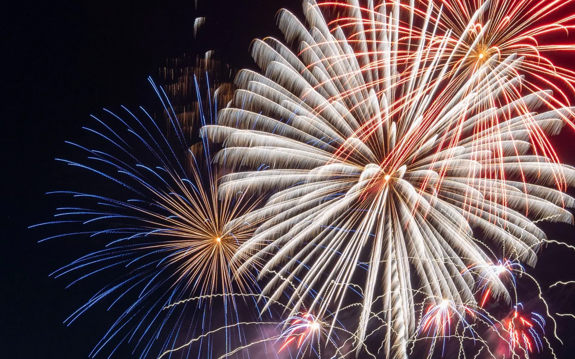 Fireworks extravaganza with colorful explosions; Celebrate America July 4th, 2026