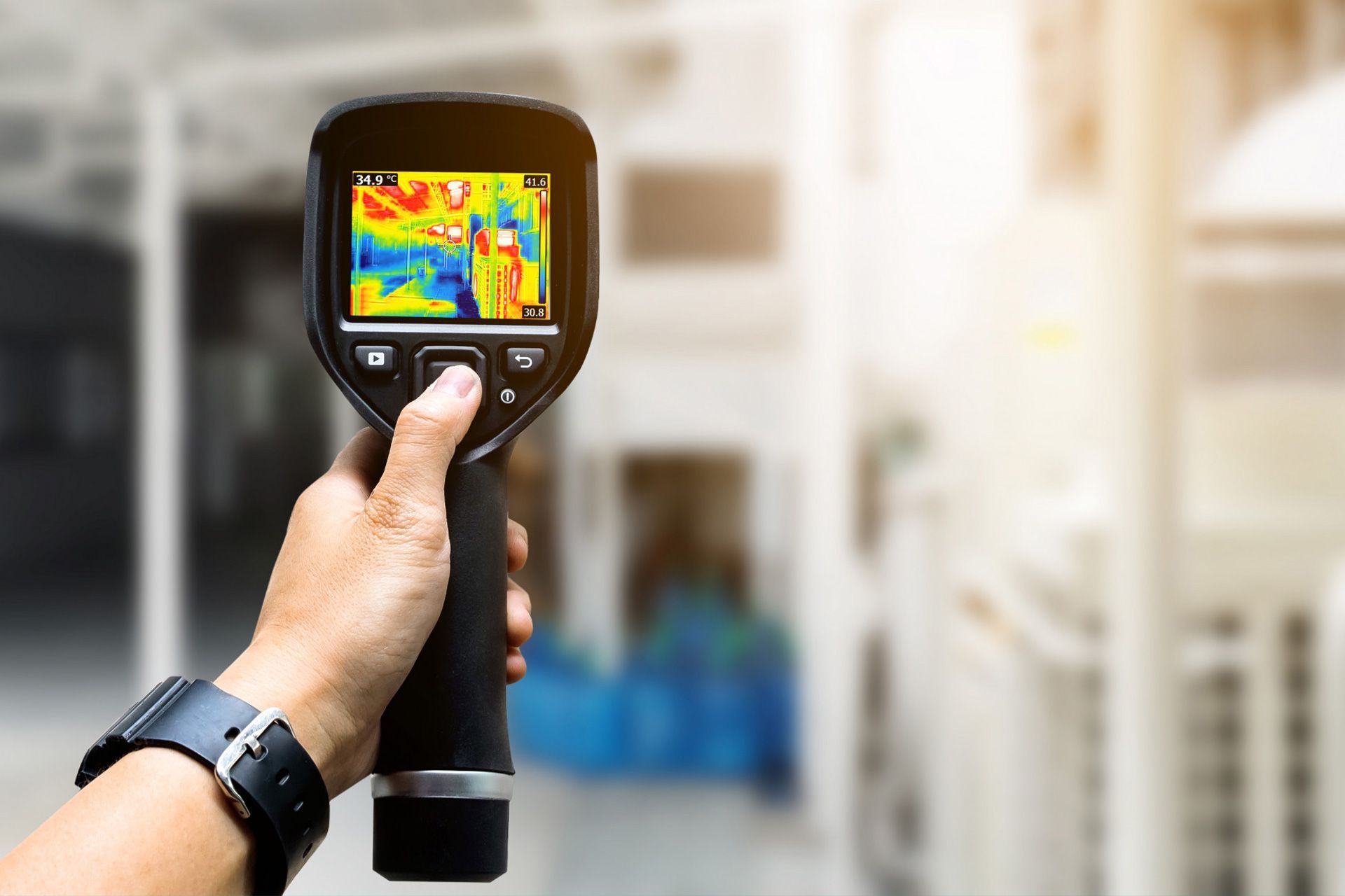 Inspector using infrared thermal camera