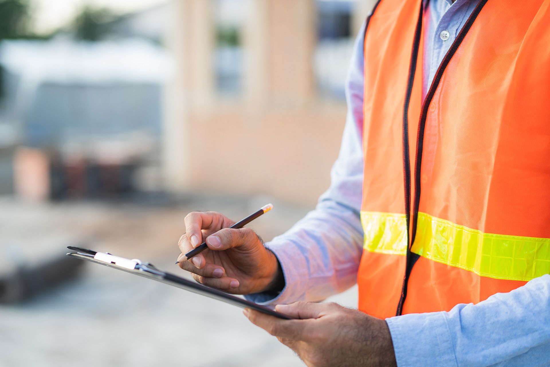 Home inspector reviewing inspection report