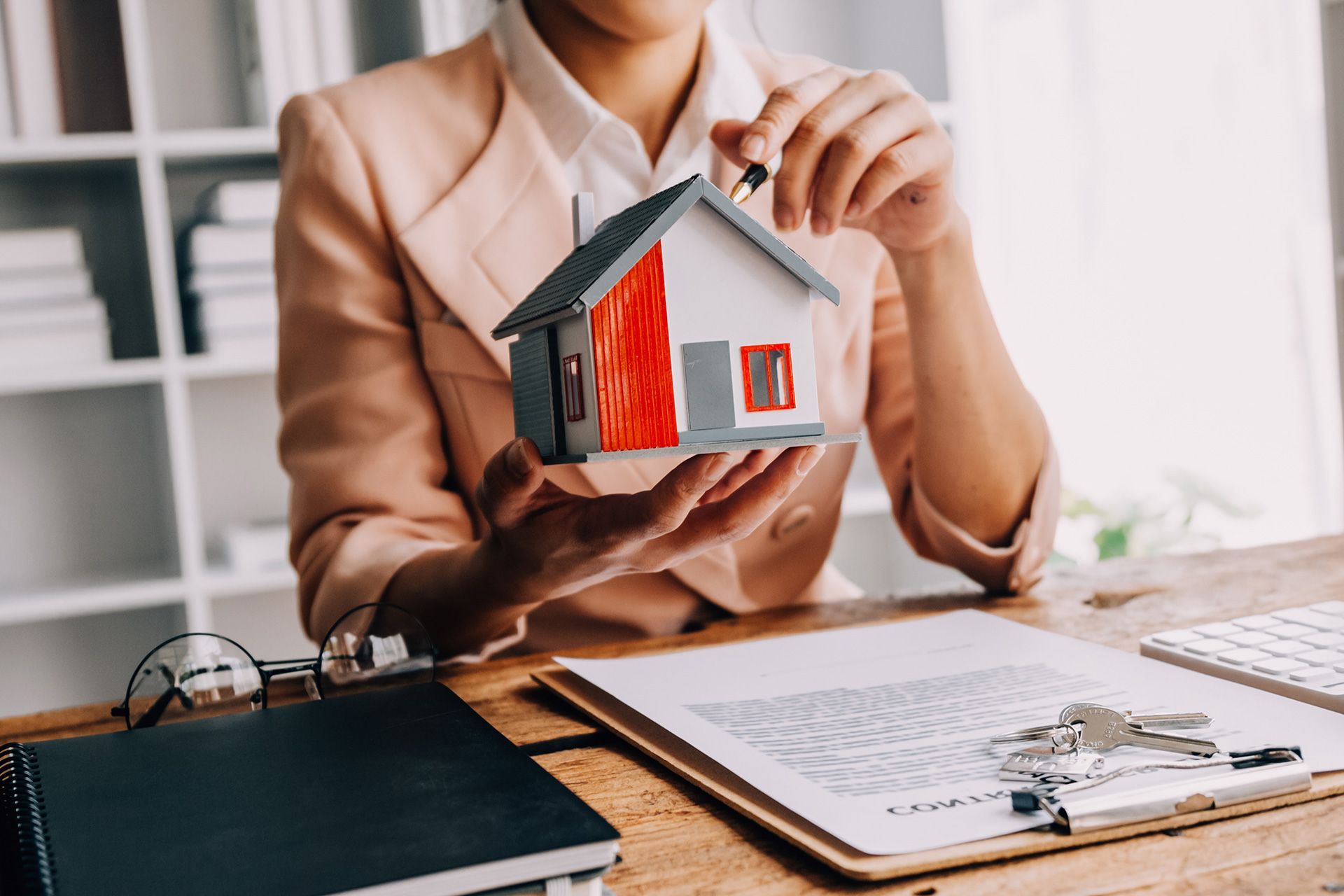 Seller reviewing home inspection report