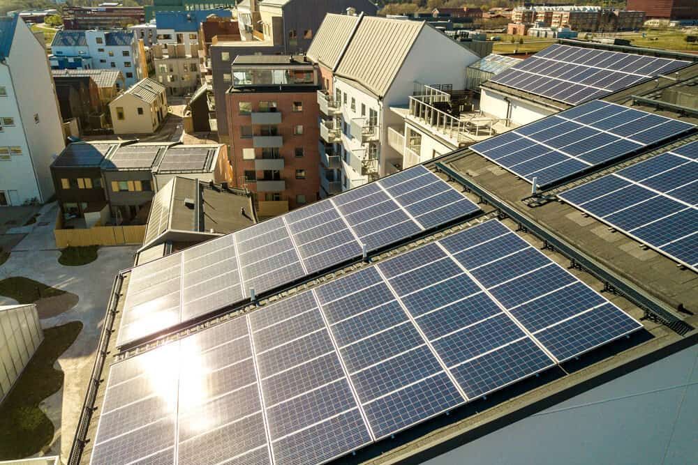 A Bunch of Solar Panels on the Roof of a Building — Refrigerated Technologies (QLD) Pty Ltd In Airlie Beach, QLD