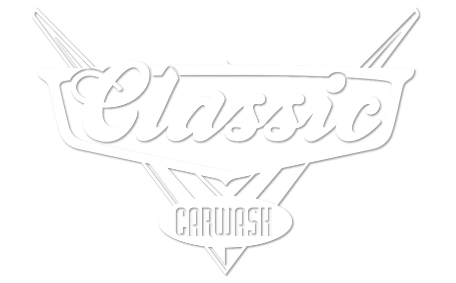 classic car for classic car wash white logo