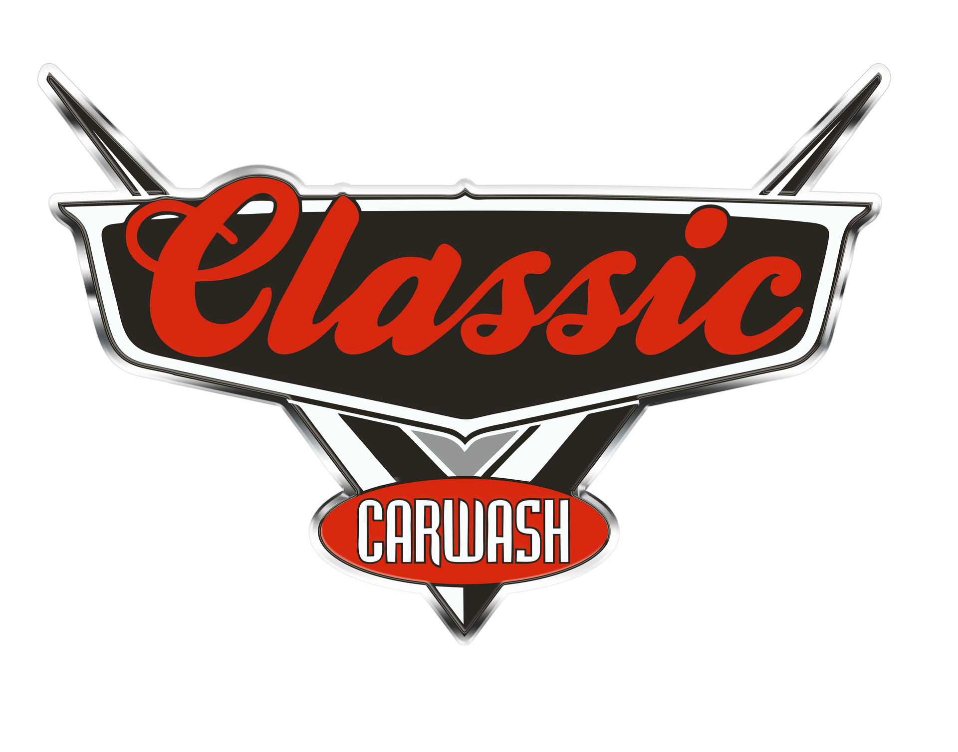 A classic car wash logo 