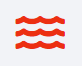 Líneas onduladas rojas, que representan agua u olas.