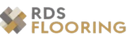 RDS Flooring logo with gray, gold, and beige diamond icon and text