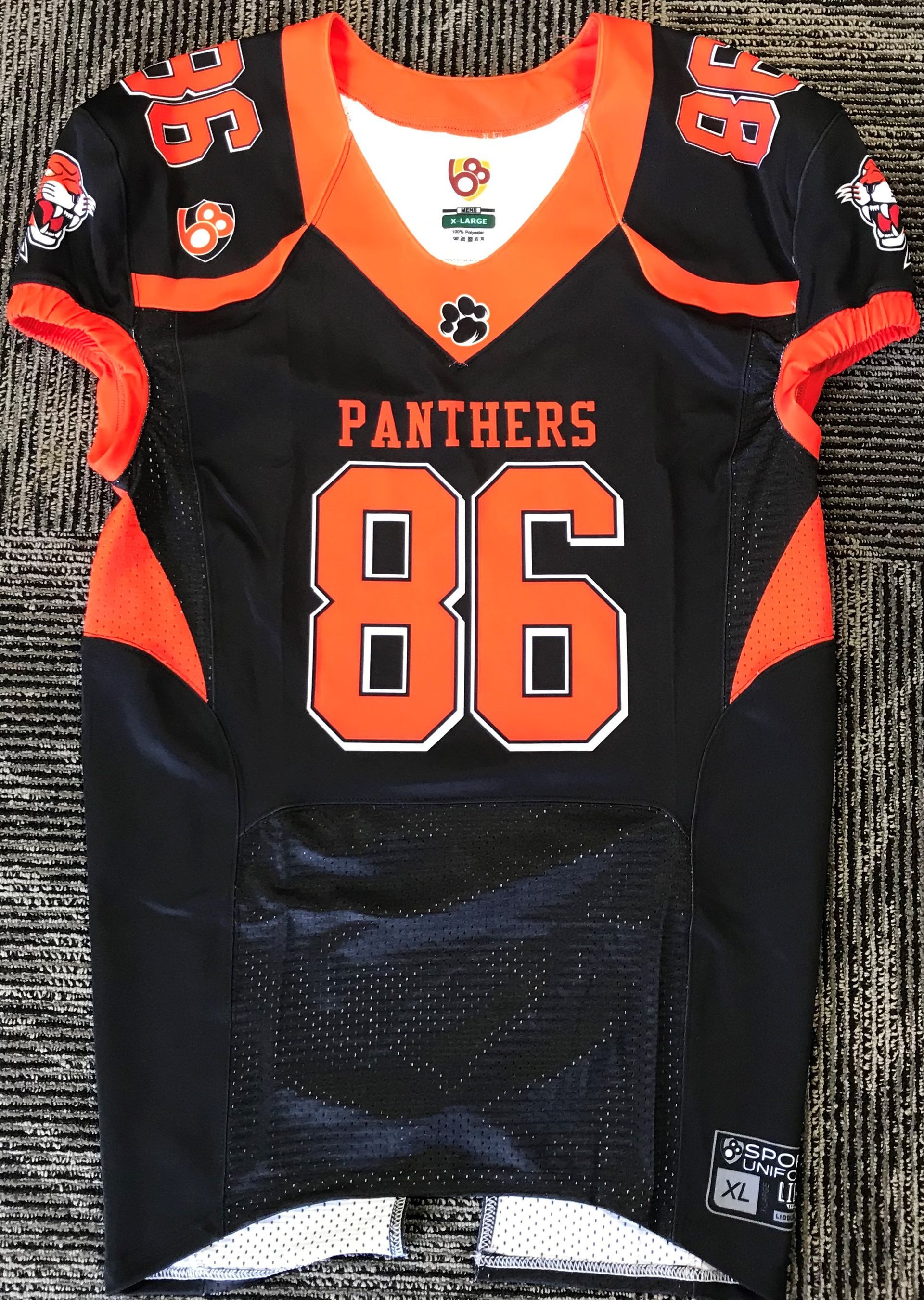 black and orange football jersey