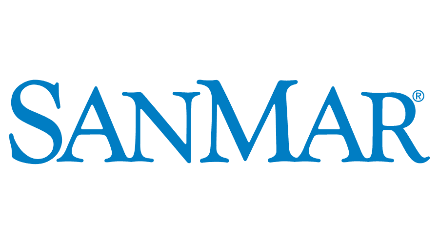 SanMar logo in blue text on a white background.