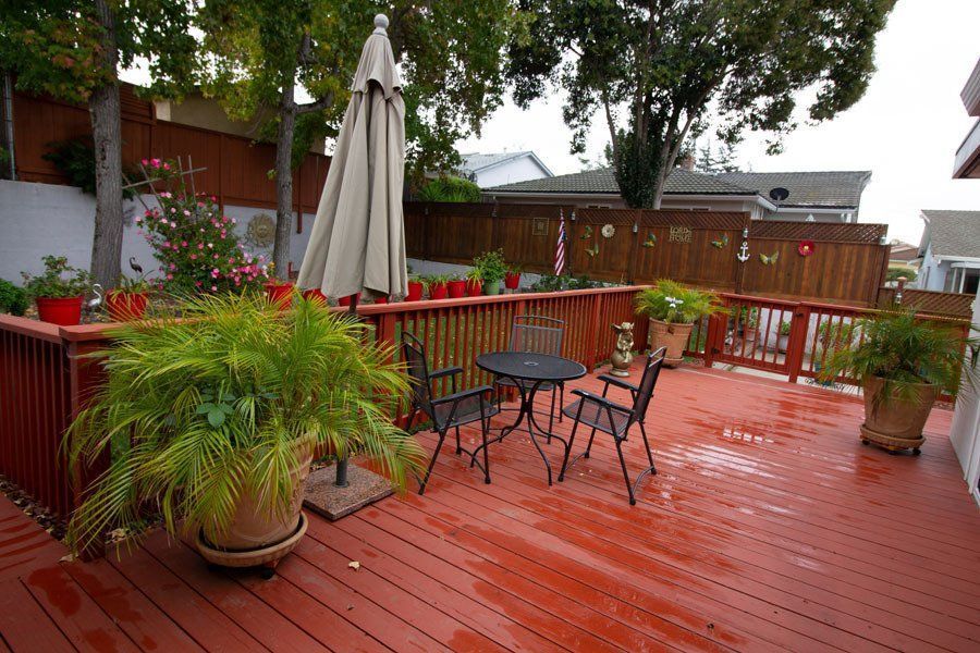 outside chairs and umbrella