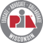 PIA Wisconsin logo with gray circular text and red “PIA” letters