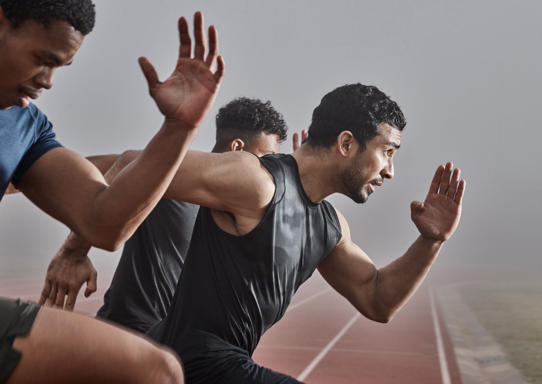 Athlete preparing mentally for performance