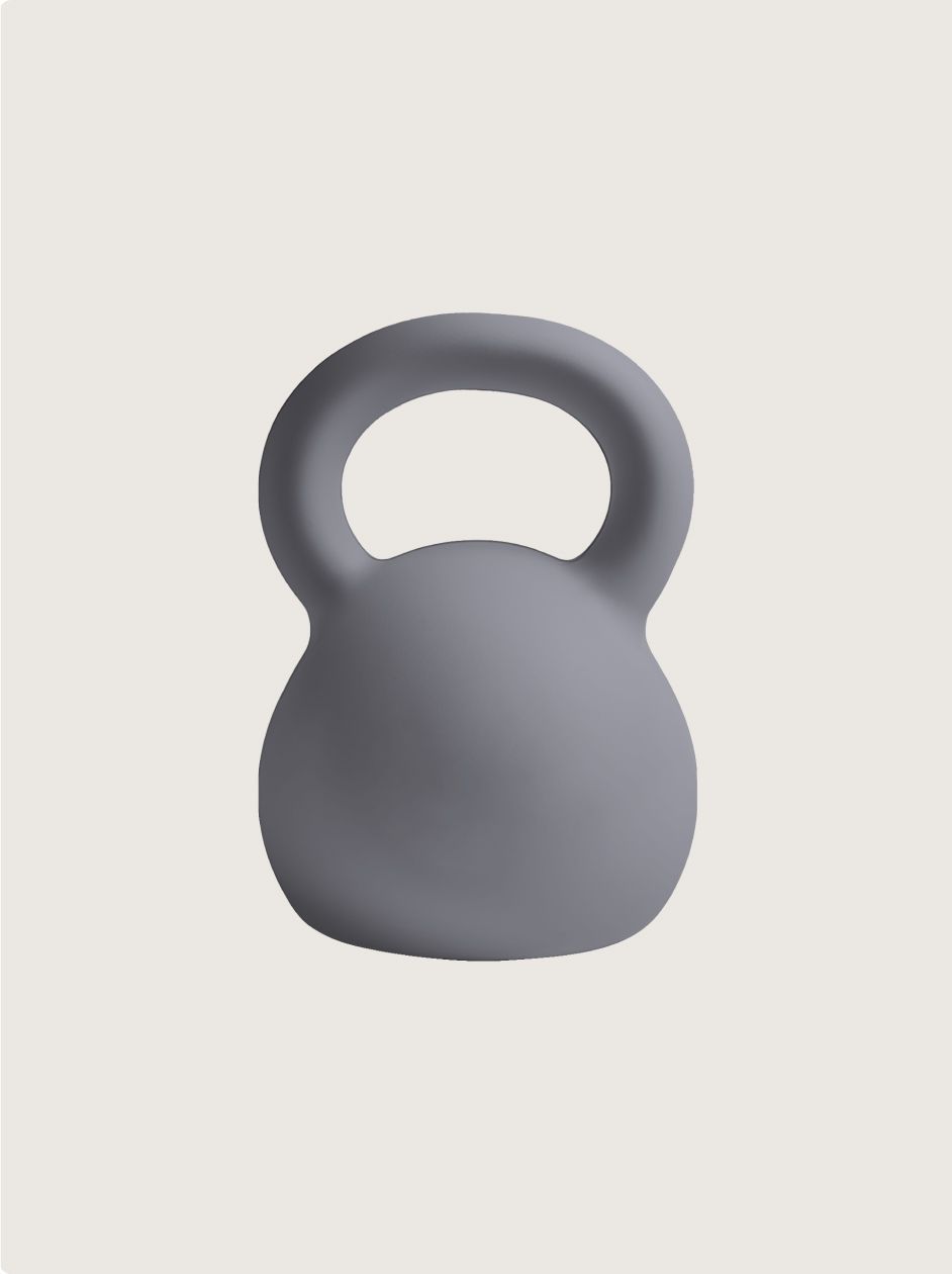 Gray kettlebell on a light background