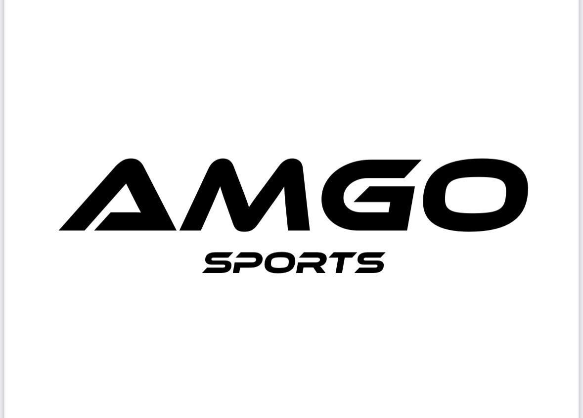 Black AMGO SPORTS logo on a white background.