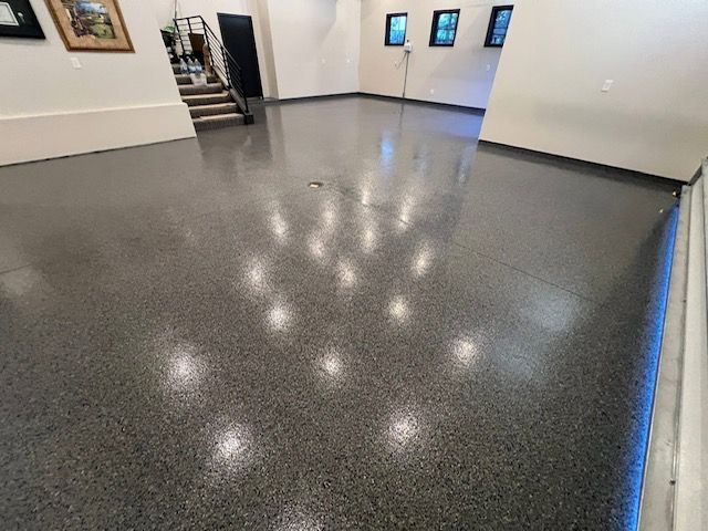 Completely transformed garage floor in Danbury, WI