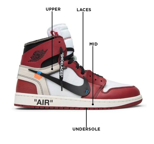 A pair of red and white nike air jordans