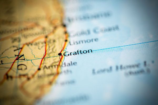 A Close Up Of A Map Showing The Location Of Grafton — Northern Rivers Headstones in Grafton, NSW
