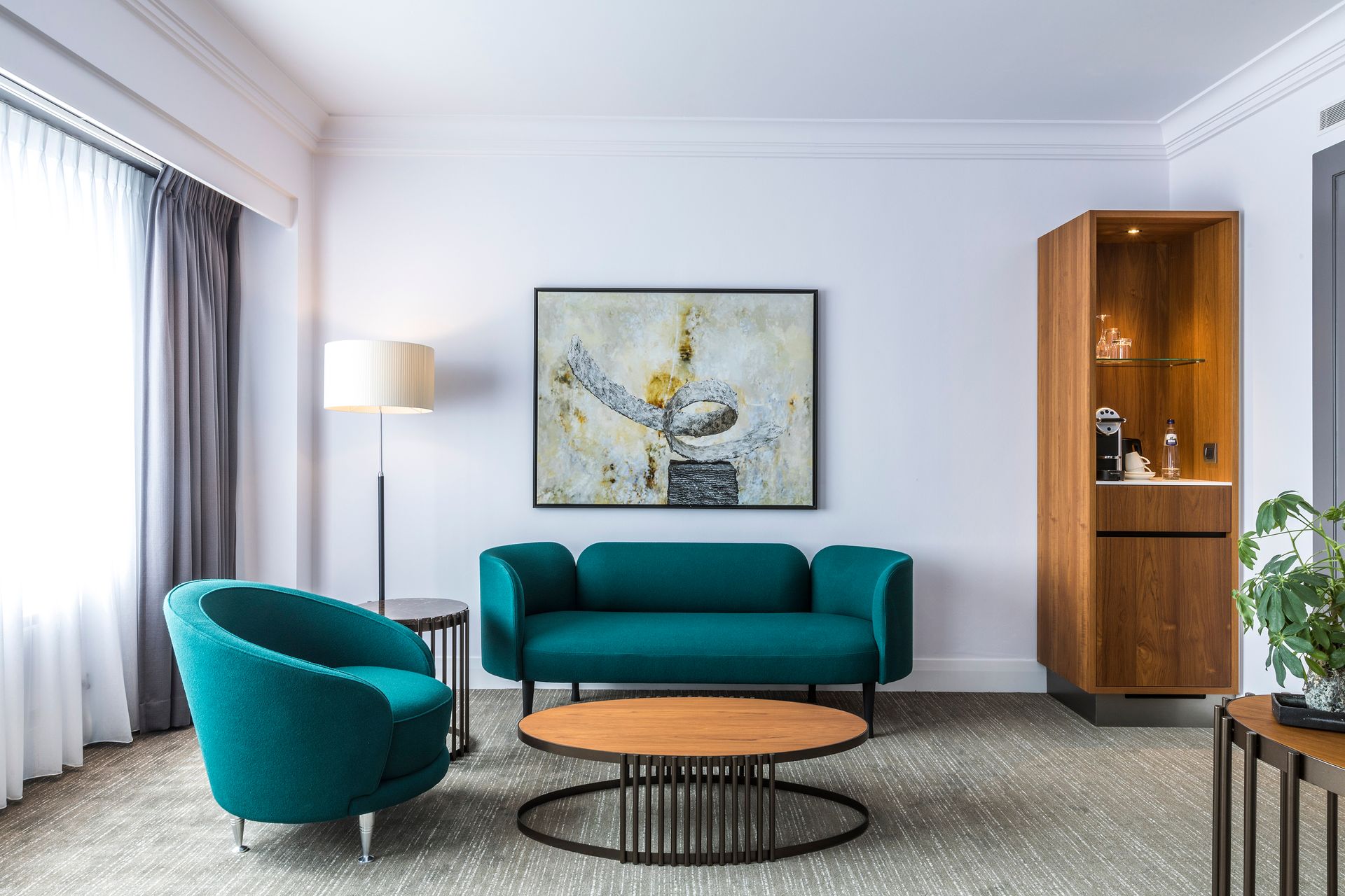 The exqusite Panorama Junior Suite at Hotel Okura Amsterdam in The Netherlands (Holland), featuring fantastic panoramic views.
