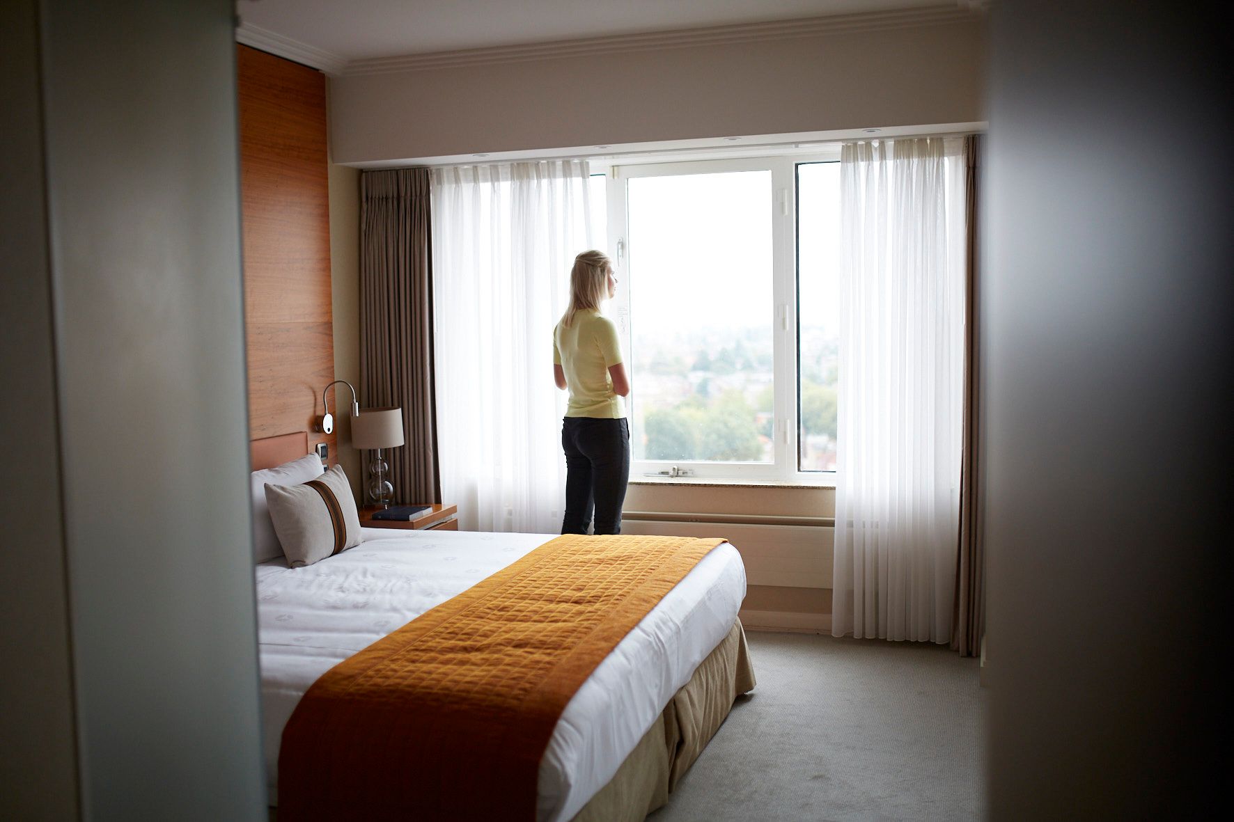 The elegant Superior Room at Hotel Okura Amsterdam in The Netherlands (Holland).