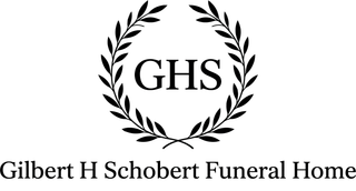 GHS logo with laurel wreath and text “Gilbert H Schobert Funeral Home”