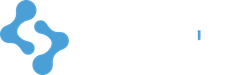 Logo of a blue molecule-like design, followed by the white word