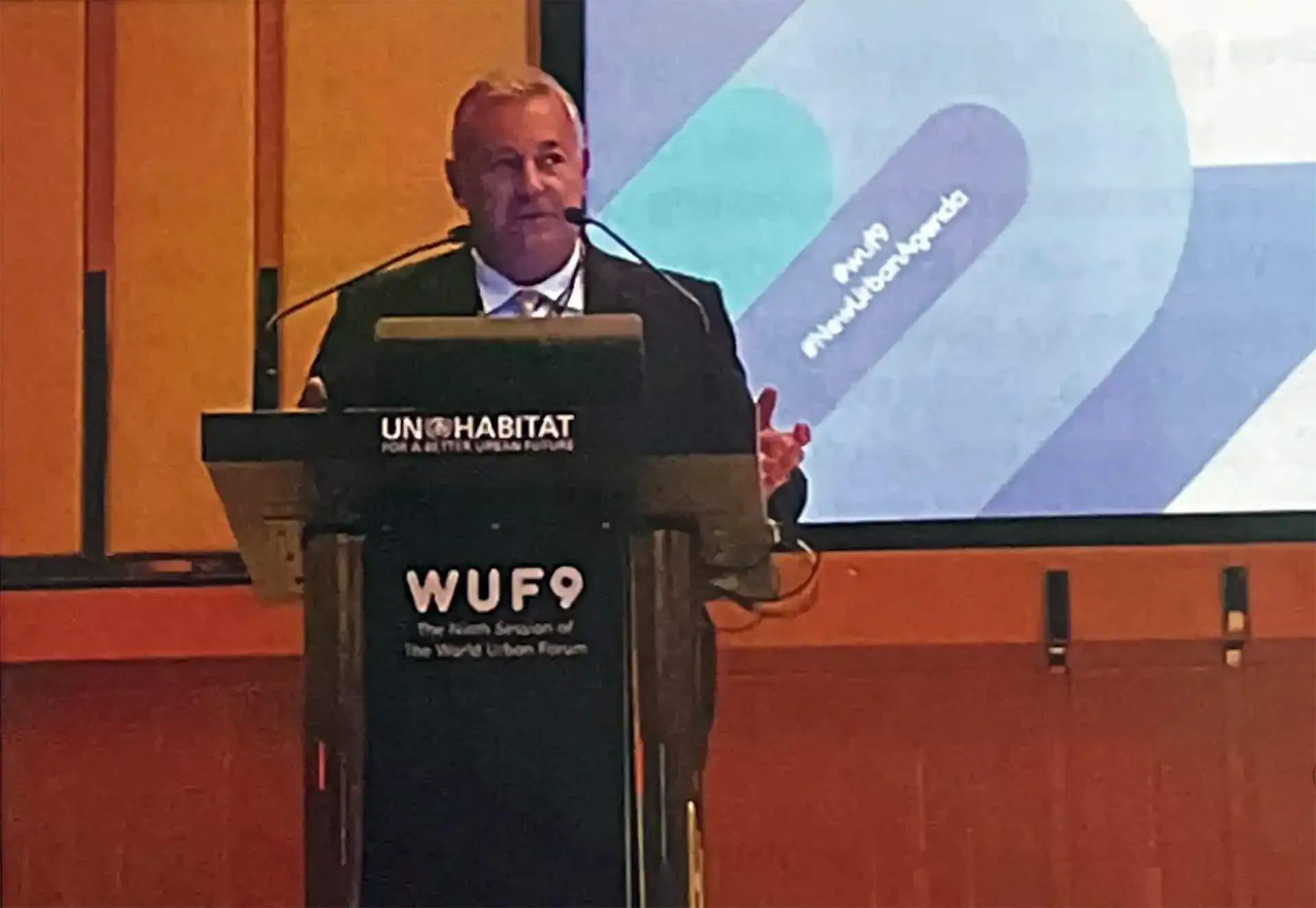 Greg Budworth speaks at WUF9
