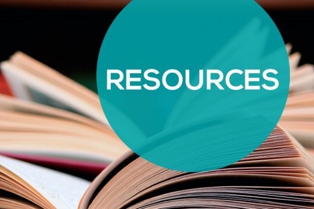 A blue circle with the word resources on it