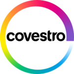 The covestro logo is in a rainbow colored circle.