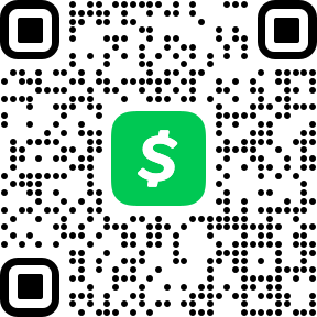 QR code for Cash App with a green dollar sign in the center.