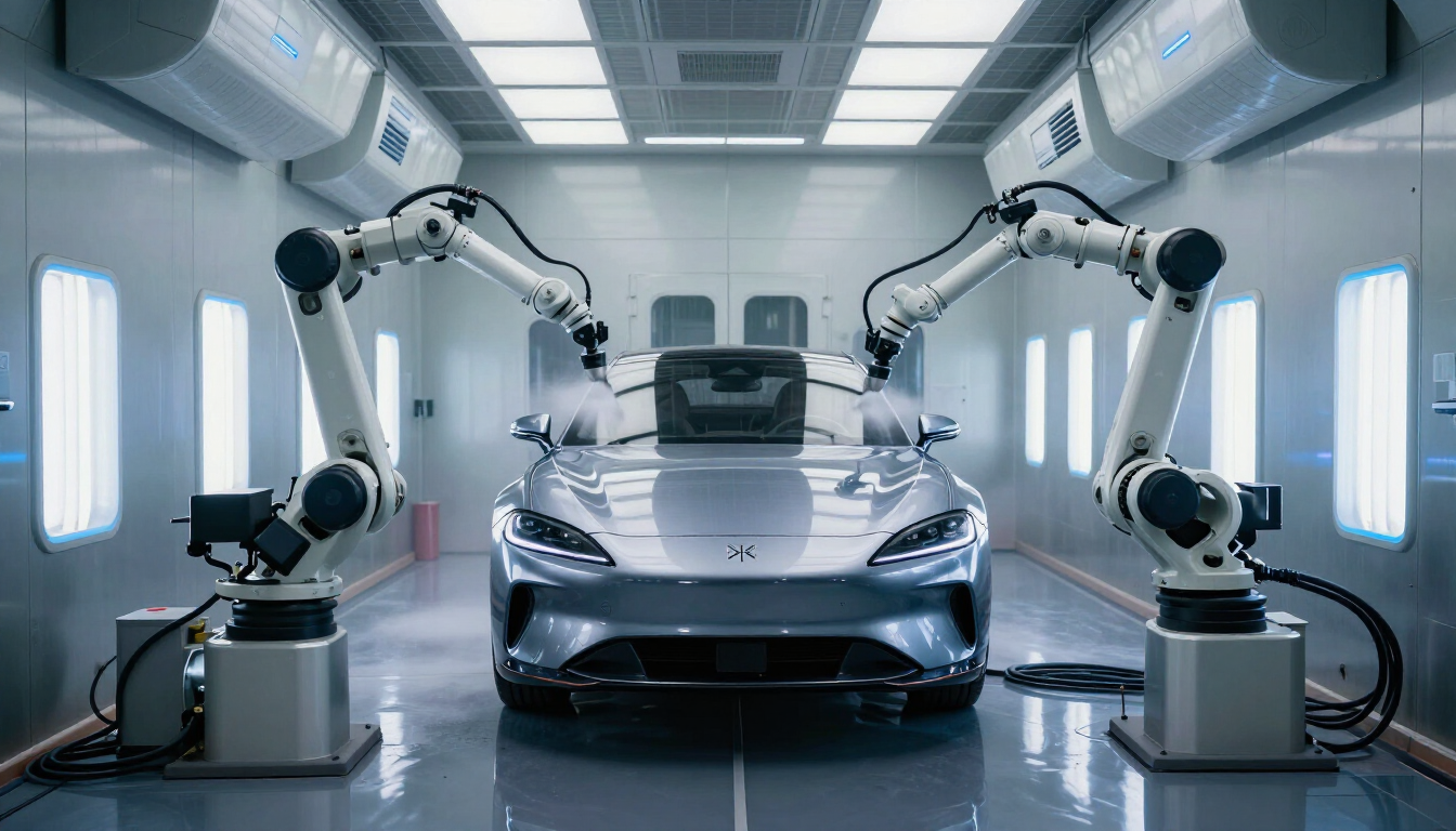Peinture automobile en cabine