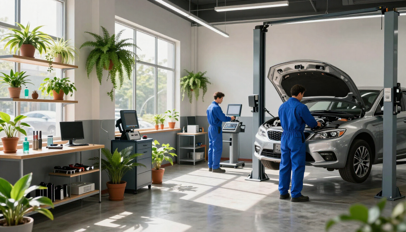 Garage écologique Yan Carrosserie Autos à Domène avec équipements modernes.