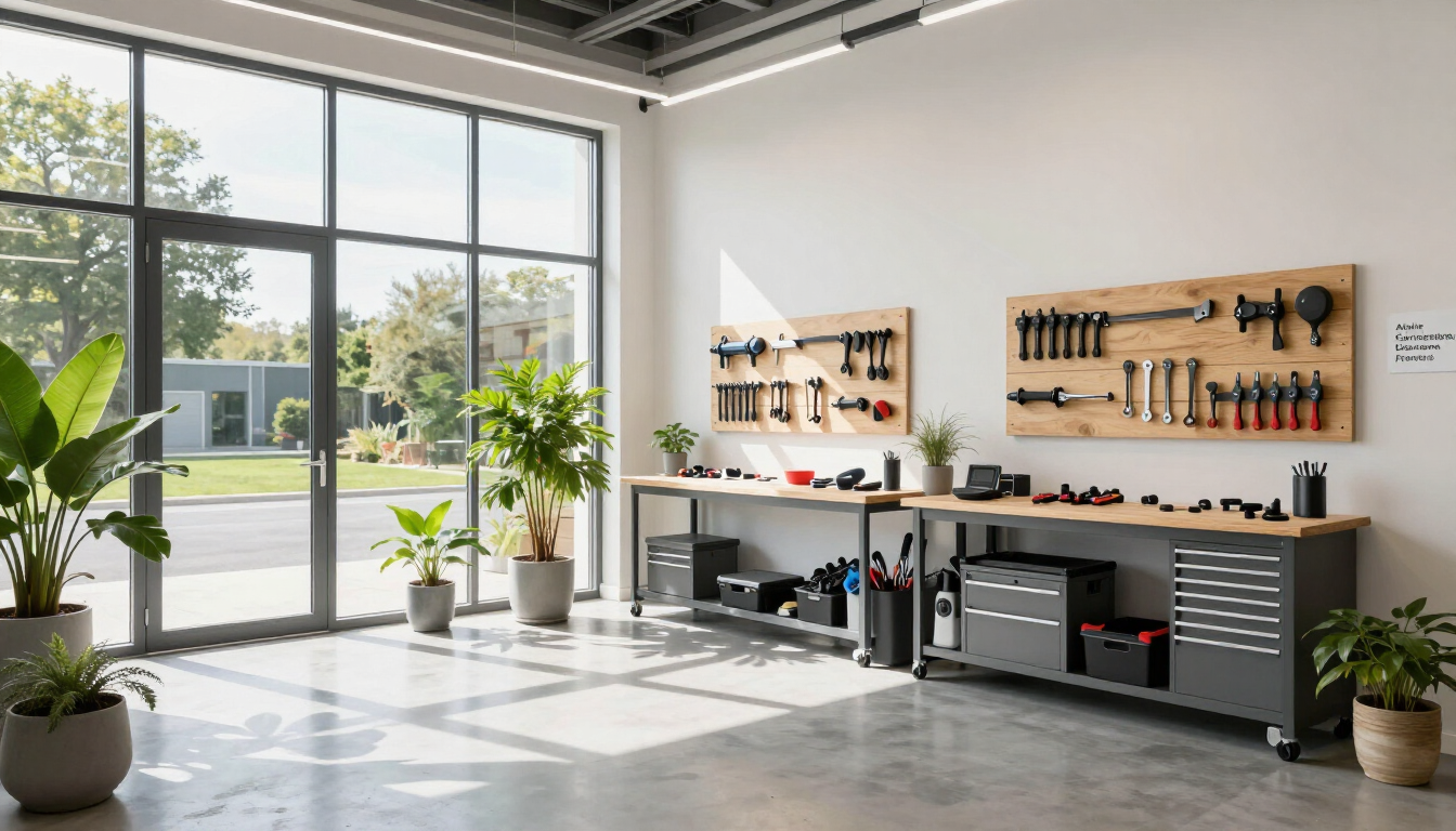 Atelier de carrosserie moderne et propre