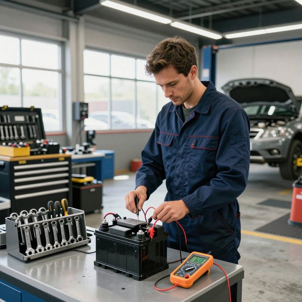 Contrôle et test de batterie de voiture chez Yan Carrosserie Autos à Domène proche de Meylan