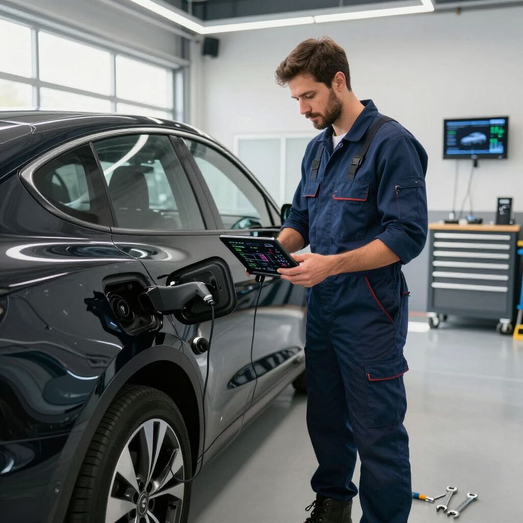 Diagnostic électronique sur véhicule électrique chez Yan Carrosserie Autos à Domène, proche de Meylan