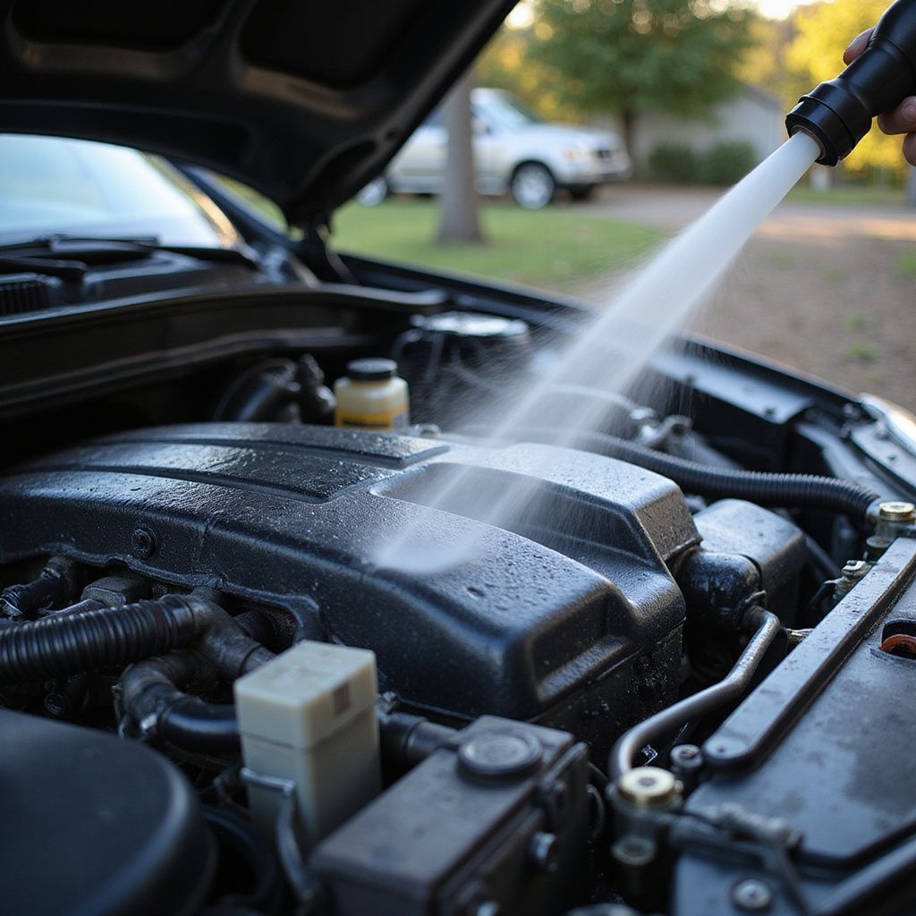 Entretien et lavage de moteur sous le capot dans l'atelier Yan Carrosserie Autos à Domène secteur Montbonnot-Saint-Martin
