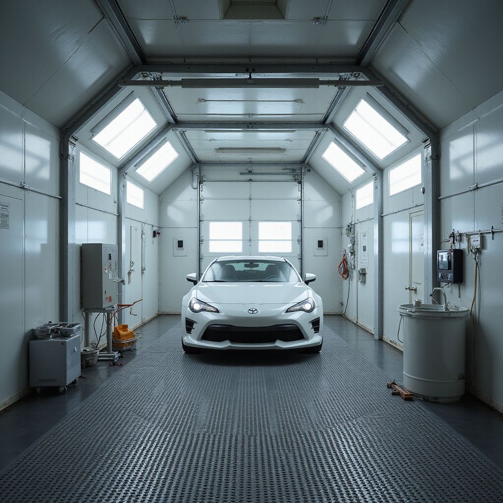 Peinture de voiture blanche en cabine Europa chez Yan Carrosserie Autos à Domène proche de Crolles