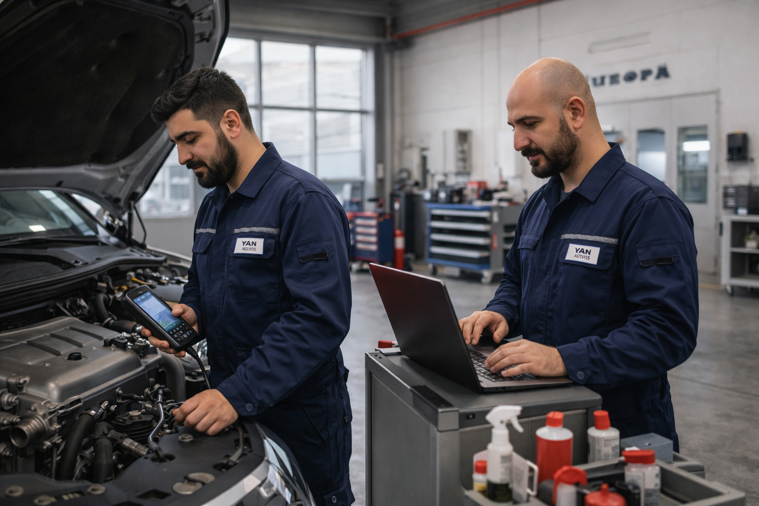 Diagnostic électronique de voiture par des mécaniciens chez Yan Carrosserie Autos à Domène proche de Gières