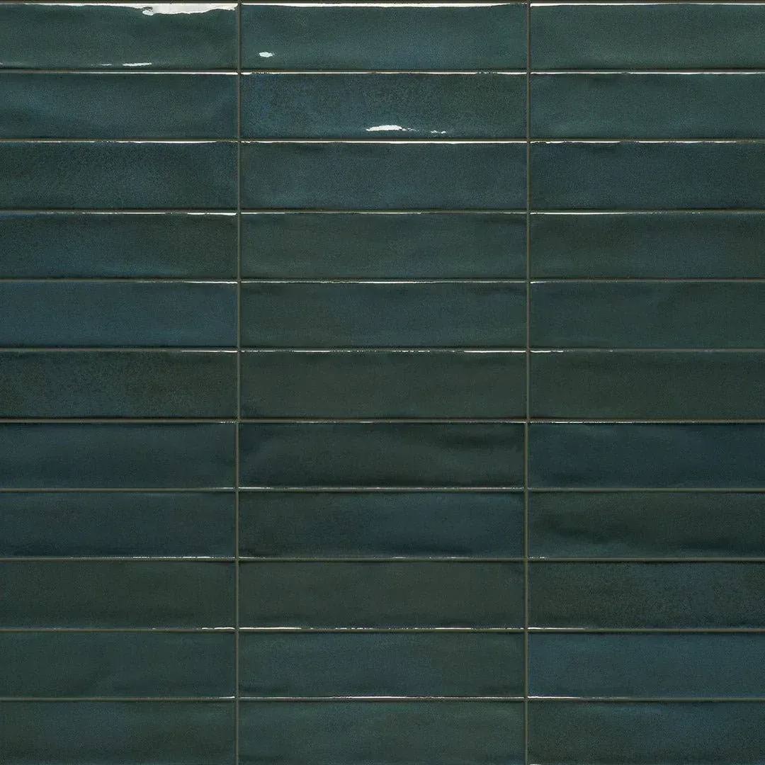 Dark green horizontal blinds filling the frame