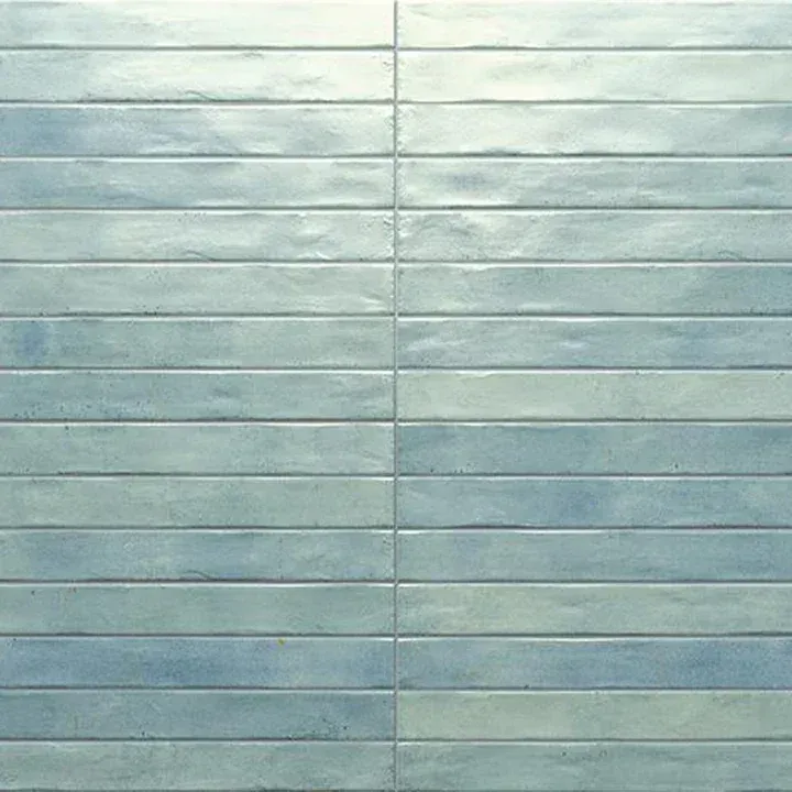 Pale blue-gray wooden slats with a vertical seam down the center