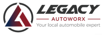 Legacy Autoworx logo with a red and black stylized &ldquo;LA&rdquo; emblem and tagline &ldquo;Your local automobile expert&rdquo;