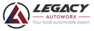 Legacy Autoworx logo with a red and black stylized &ldquo;LA&rdquo; emblem and tagline &ldquo;Your local automobile expert&rdquo;