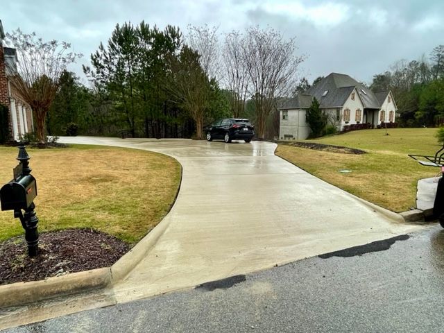 White House With Concrete Driveway