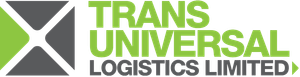 Logo of Trans Universal Logistics Limited, green and gray with text and graphic.