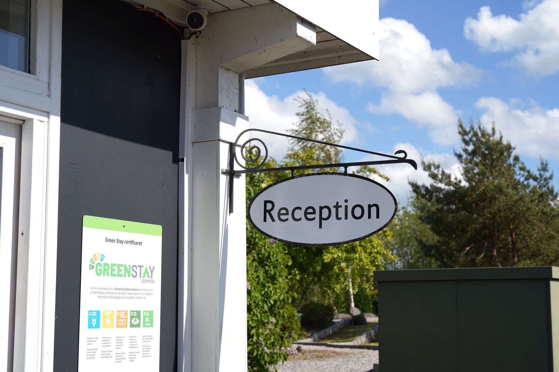 The reception desk at Vesterlyng Camping