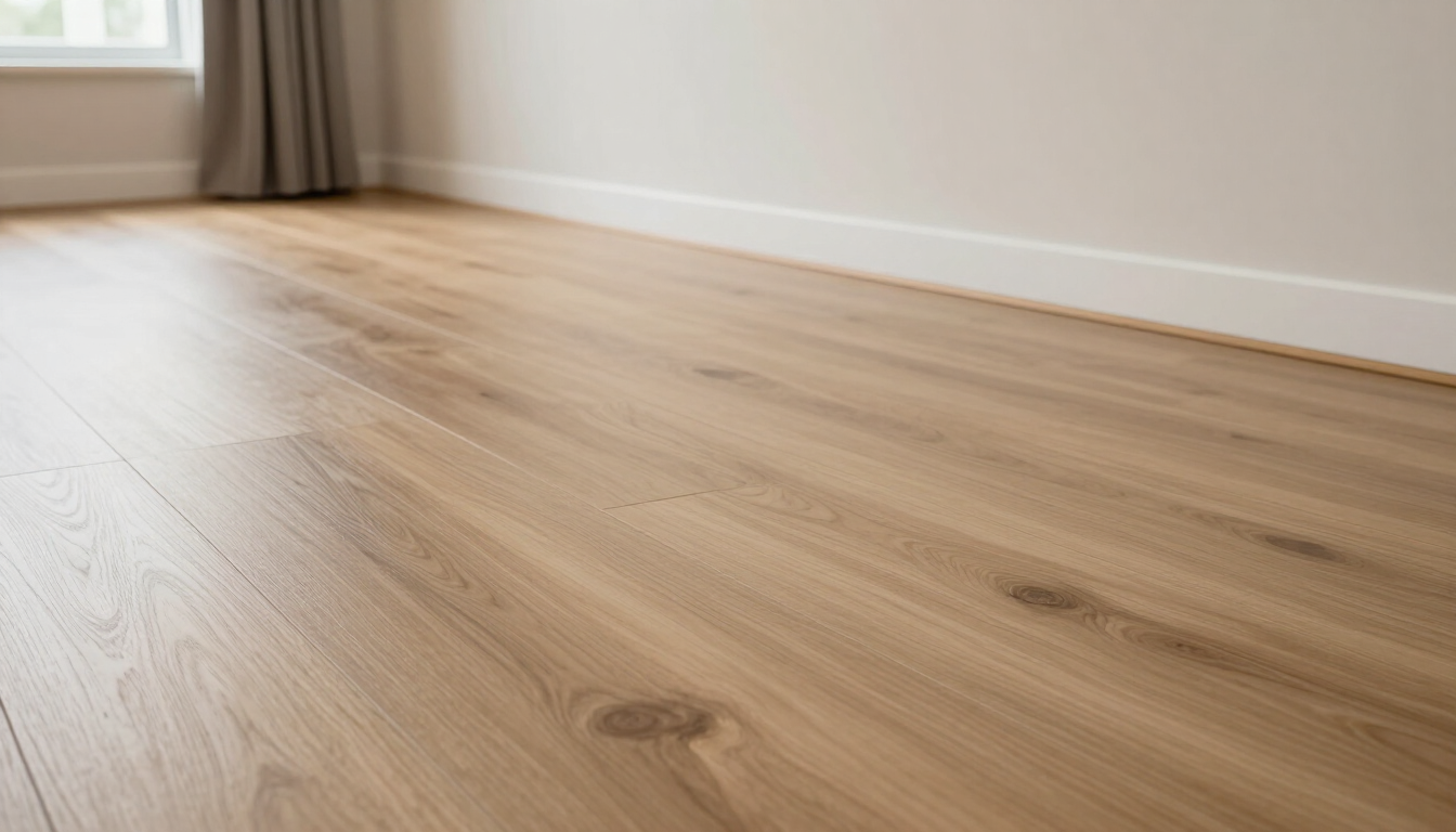 Ambiente residencial com piso vinílico recém-instalado