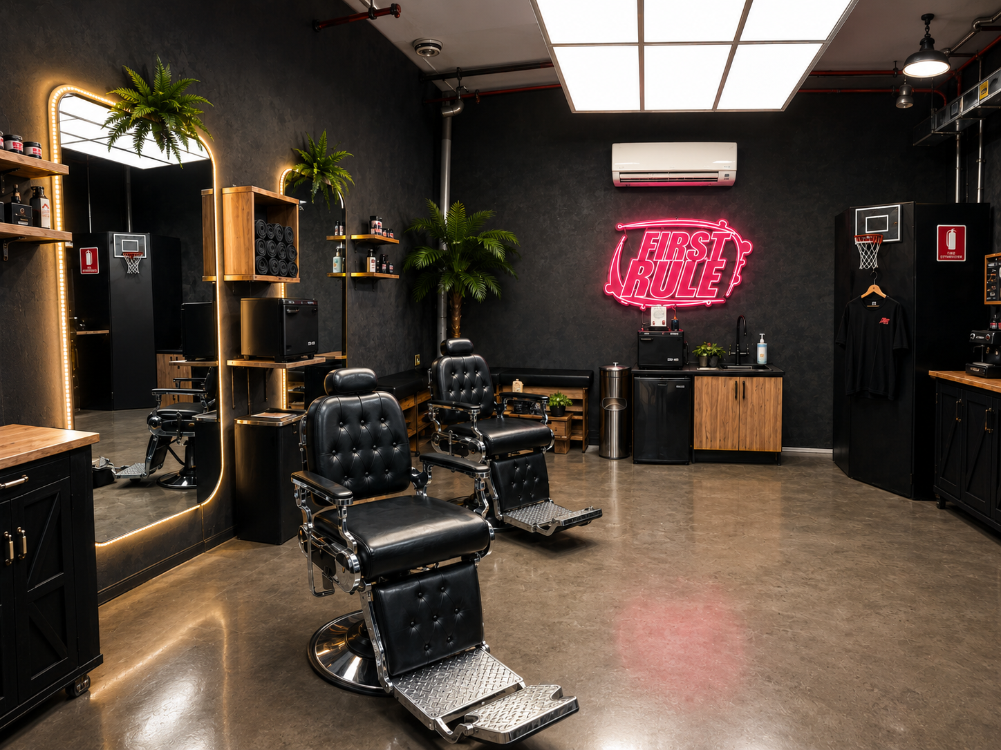 Inside First Rule Barber shop