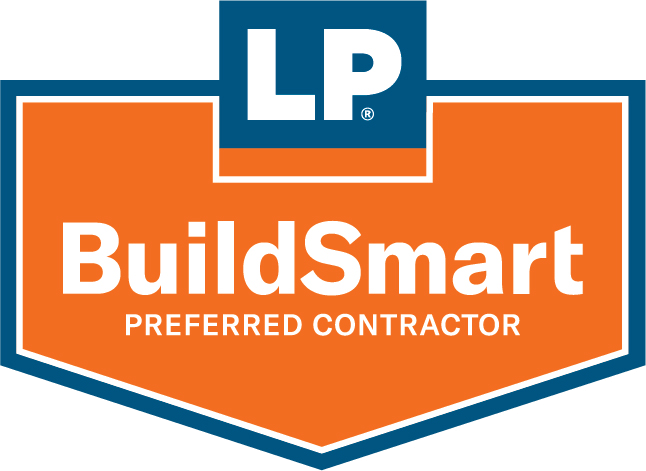 A logo for lp buildsmart preferred contractor