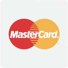 Logo Mastercard : cercles rouges et jaunes superposés avec le texte « MasterCard ».