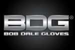 Logo BDG : Lettres argentées sur fond noir. « BDG » au-dessus de « BOB DALE GLOVES ».