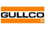 Logo de Gullco, texte noir avec barres horizontales orange.