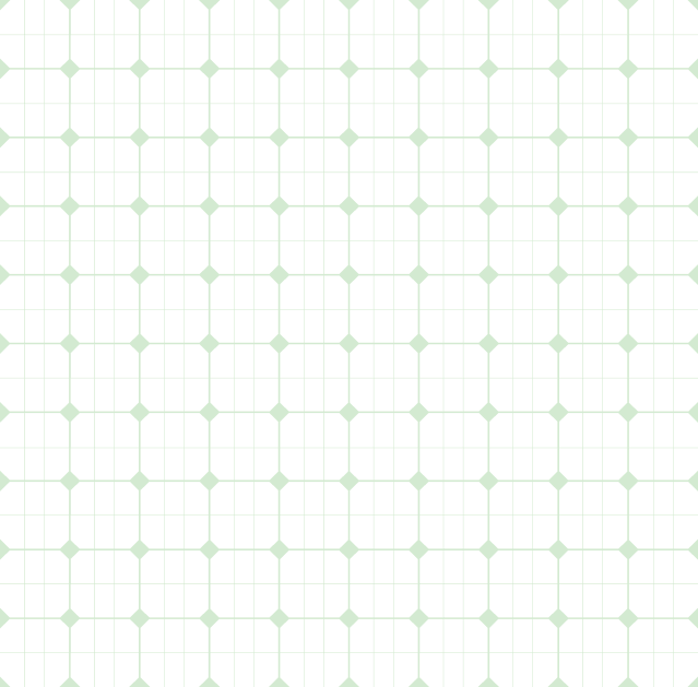 White background with light green grid and diamond shapes.