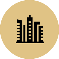 Mosaic Chambers Group A city skyline icon in a circle on a white background.